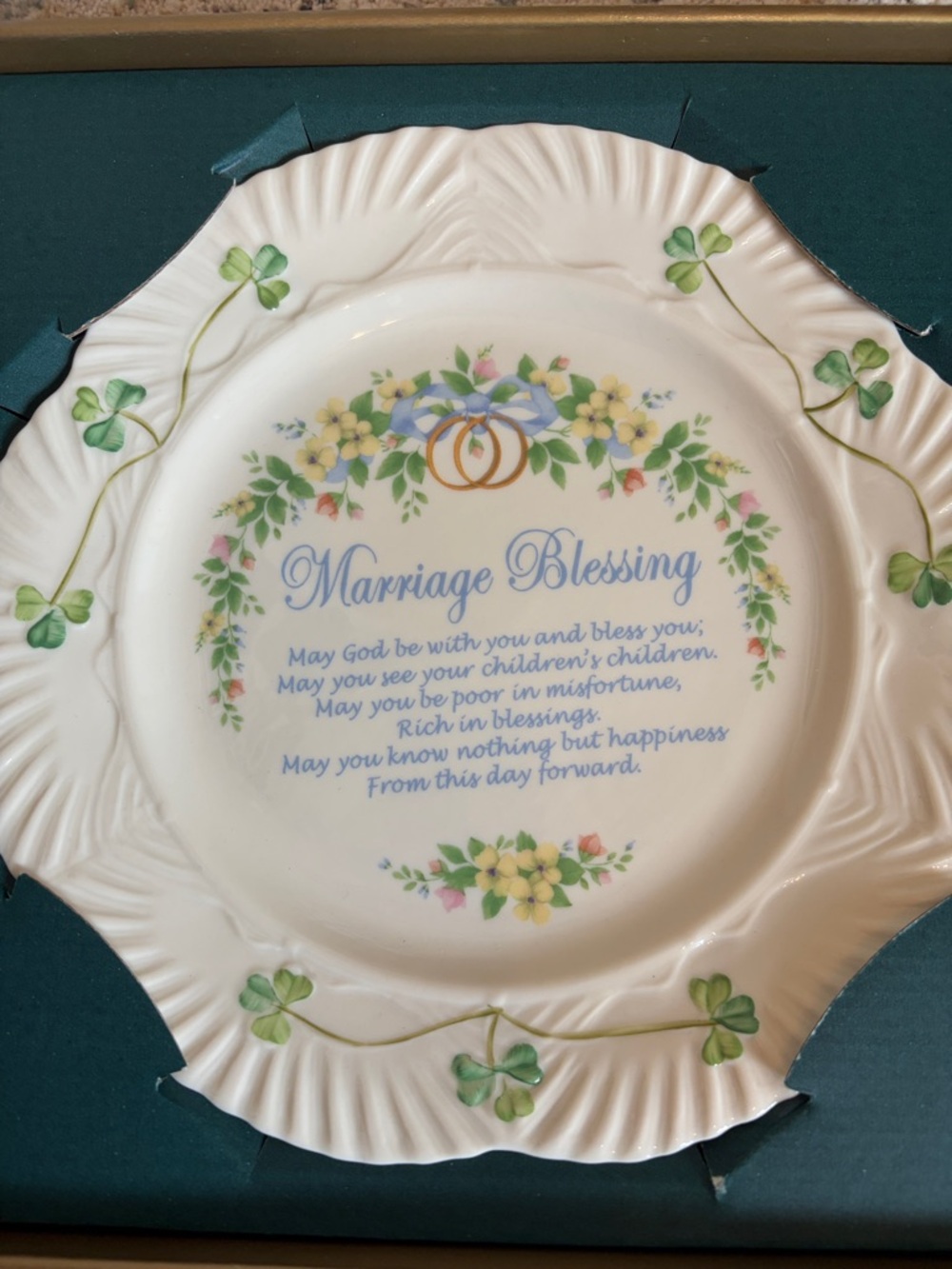 Belleek Marriage Blessing Decorative Plate